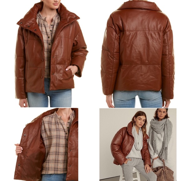 NWT Free People leather puffer jacket - Picture 4 of 8